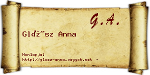 Glósz Anna névjegykártya