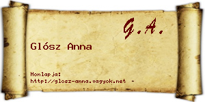 Glósz Anna névjegykártya